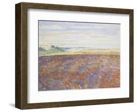 Study of a Landscape with a Ploughed Field, Eragny-Sur-Epte, C. 1886 - 1890-Camille Pissarro-Framed Giclee Print