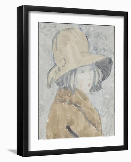 Study of a Little Girl in a Wide Brimmed Hat-Gwen John-Framed Giclee Print