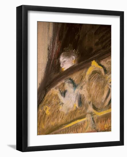 Study of a lodge at the theatre (detail). 1880. Pastel-Edgar Degas-Framed Giclee Print