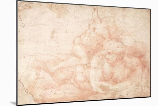 Study of a Male and Female Nude-Michelangelo Buonarroti-Mounted Giclee Print