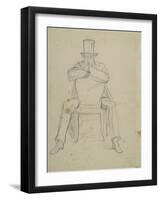 Study of a Male Figure in Contemporary Dress, C.1849-Frederic Leighton-Framed Giclee Print