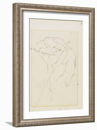 Study of a Male Figure, Page 129 from a Book of Studies, C. 1880-1890-Edward Burne-Jones-Framed Giclee Print