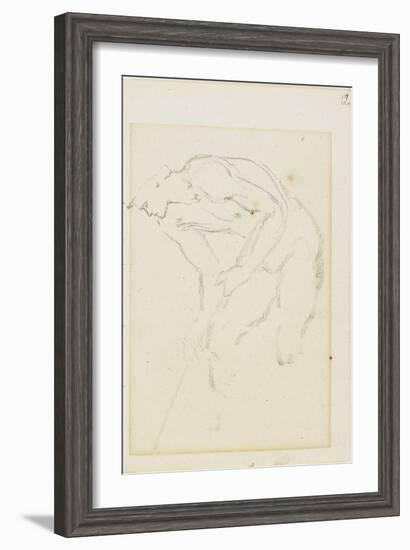 Study of a Male Figure, Page 129 from a Book of Studies, C. 1880-1890-Edward Burne-Jones-Framed Giclee Print