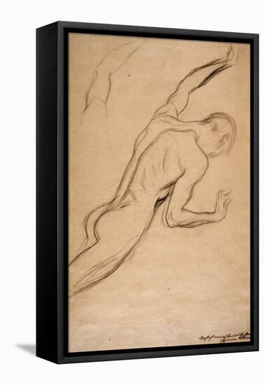 Study of a Male Figure-Gustav Klimt-Framed Stretched Canvas