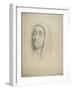 Study of a Male Head with a Hood, 1853-Frederic Leighton-Framed Giclee Print