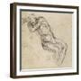 Study of a Male Nude, C.1511-Michelangelo Buonarroti-Framed Giclee Print