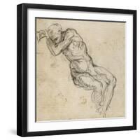 Study of a Male Nude, C.1511-Michelangelo Buonarroti-Framed Giclee Print