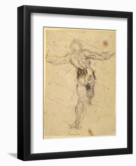 Study of a Male Nude from Behind, c.1577-Jacopo Robusti Tintoretto-Framed Giclee Print