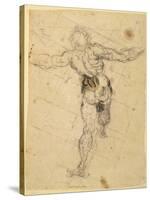 Study of a Male Nude from Behind, c.1577-Jacopo Robusti Tintoretto-Stretched Canvas