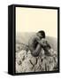 Study of a Male Nude on a Rock, Taormina, Sicily, C.1900-Wilhelm Von Gloeden-Framed Stretched Canvas