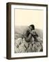 Study of a Male Nude on a Rock, Taormina, Sicily, C.1900-Wilhelm Von Gloeden-Framed Photographic Print