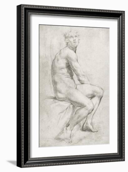 Study of a Male Nude-Annibale Carracci-Framed Giclee Print