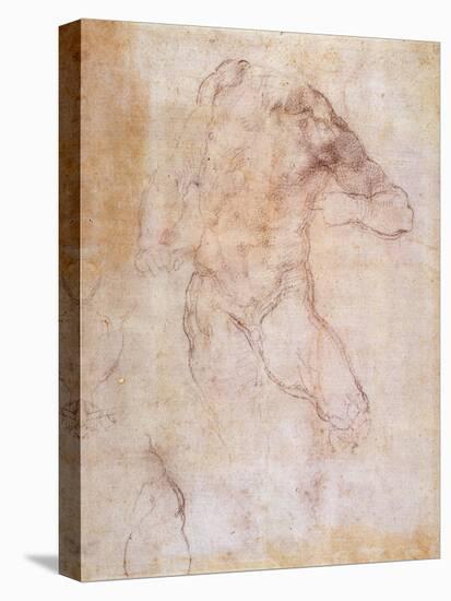 Study of a Male Nude-Michelangelo Buonarroti-Stretched Canvas