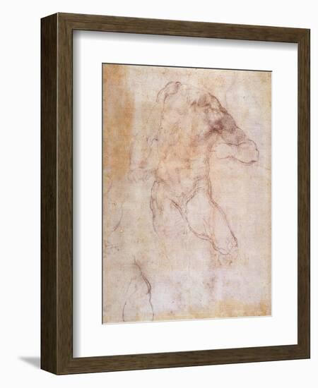 Study of a Male Nude-Michelangelo Buonarroti-Framed Giclee Print