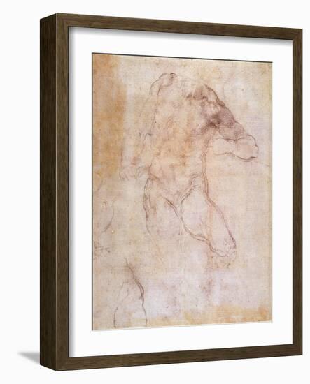 Study of a Male Nude-Michelangelo Buonarroti-Framed Giclee Print