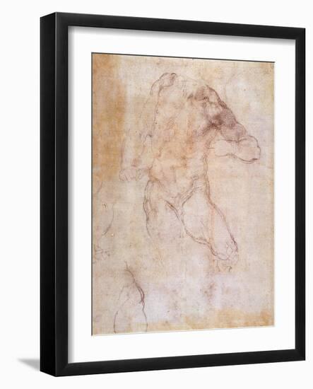 Study of a Male Nude-Michelangelo Buonarroti-Framed Giclee Print