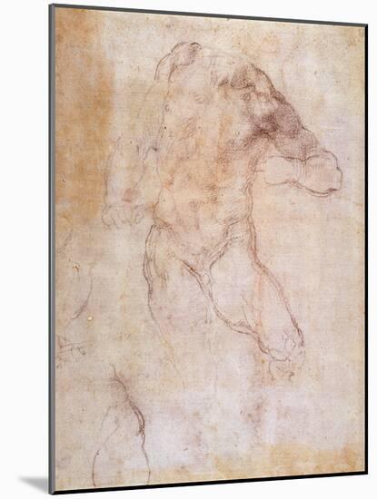 Study of a Male Nude-Michelangelo Buonarroti-Mounted Giclee Print