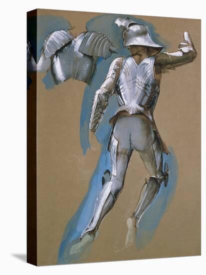 Study of a Man Wearing Armour-Edward Burne-Jones-Stretched Canvas