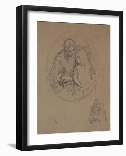 Study of a Mother and Her Child-Charles West Cope-Framed Giclee Print