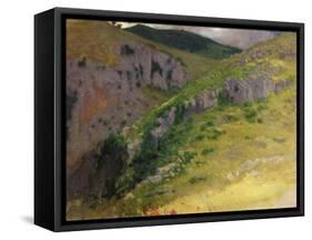 Study of a Mountain (Oil on Canvas)-Antoine Auguste Ernest Herbert or Hebert-Framed Stretched Canvas
