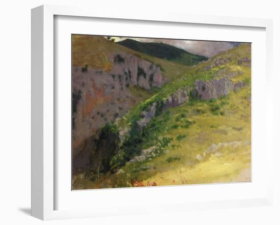 Study of a Mountain (Oil on Canvas)-Antoine Auguste Ernest Herbert or Hebert-Framed Giclee Print