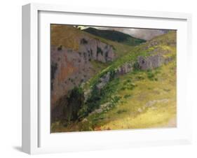 Study of a Mountain (Oil on Canvas)-Antoine Auguste Ernest Herbert or Hebert-Framed Giclee Print