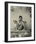 Study of a Nude Boy with Dog, C.1901-Wilhelm Von Gloeden-Framed Photographic Print