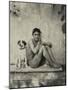 Study of a Nude Boy with Dog, C.1901-Wilhelm Von Gloeden-Mounted Photographic Print
