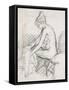 Study of a Nude Female, Seated, Drying Her Right Foot-Harold Gilman-Framed Stretched Canvas