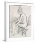 Study of a Nude Female, Seated, Drying Her Right Foot-Harold Gilman-Framed Giclee Print