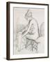 Study of a Nude Female, Seated, Drying Her Right Foot-Harold Gilman-Framed Giclee Print