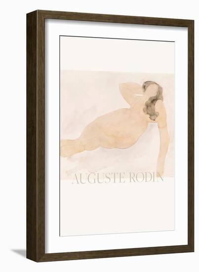 Study of a Nude (Lying on Side)-Auguste Rodin-Framed Giclee Print