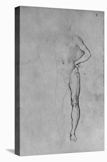 'Study of a Nude Man with his Left Hand on His Hip', c1480 (1945)-Leonardo Da Vinci-Stretched Canvas