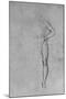 'Study of a Nude Man with his Left Hand on His Hip', c1480 (1945)-Leonardo Da Vinci-Mounted Giclee Print