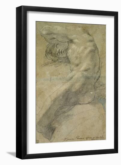 Study of a Nude Man-Annibale Carracci-Framed Giclee Print