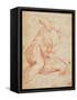 Study of a Nude (Red Chalk on Paper)-Michelangelo Buonarroti-Framed Stretched Canvas