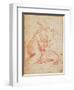 Study of a Nude (Red Chalk on Paper)-Michelangelo Buonarroti-Framed Giclee Print