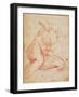 Study of a Nude (Red Chalk on Paper)-Michelangelo Buonarroti-Framed Giclee Print