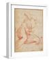 Study of a Nude (Red Chalk on Paper)-Michelangelo Buonarroti-Framed Giclee Print