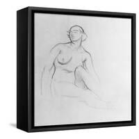 Study of a Nude Woman, 1915 (Charcoal on Paper)-Isaac Rosenberg-Framed Stretched Canvas