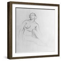 Study of a Nude Woman, 1915 (Charcoal on Paper)-Isaac Rosenberg-Framed Giclee Print