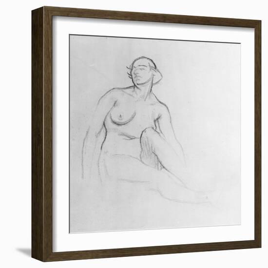 Study of a Nude Woman, 1915 (Charcoal on Paper)-Isaac Rosenberg-Framed Giclee Print