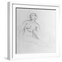 Study of a Nude Woman, 1915 (Charcoal on Paper)-Isaac Rosenberg-Framed Giclee Print