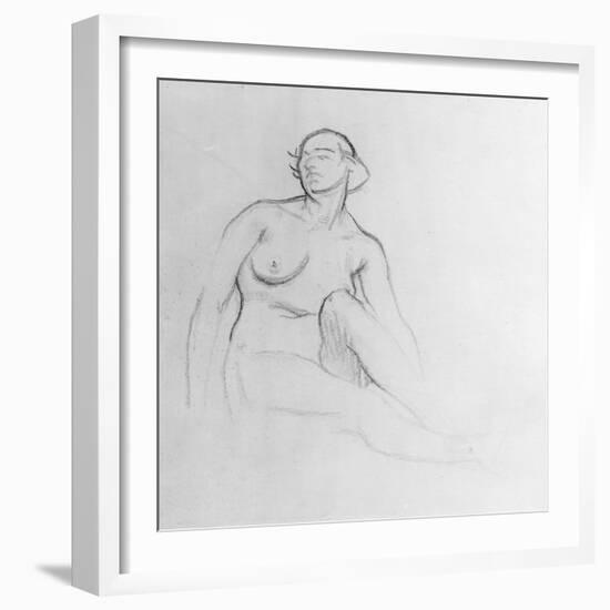 Study of a Nude Woman, 1915 (Charcoal on Paper)-Isaac Rosenberg-Framed Giclee Print