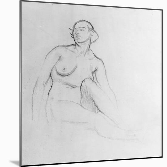 Study of a Nude Woman, 1915 (Charcoal on Paper)-Isaac Rosenberg-Mounted Giclee Print