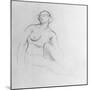 Study of a Nude Woman, 1915 (Charcoal on Paper)-Isaac Rosenberg-Mounted Giclee Print