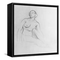 Study of a Nude Woman, 1915 (Charcoal on Paper)-Isaac Rosenberg-Framed Stretched Canvas