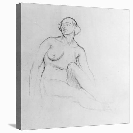 Study of a Nude Woman, 1915 (Charcoal on Paper)-Isaac Rosenberg-Stretched Canvas