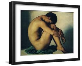 Study of a Nude Young Man, 1836-Hippolyte Flandrin-Framed Giclee Print