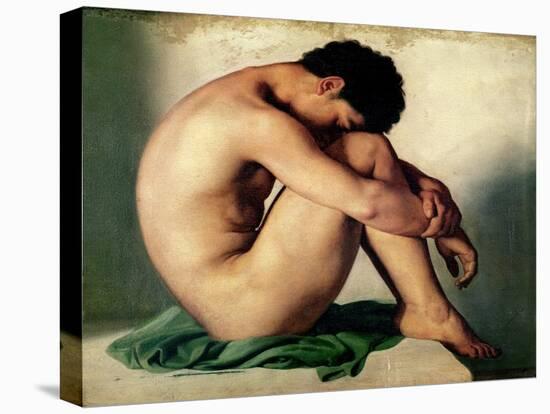 Study of a Nude Young Man, 1836-Hippolyte Flandrin-Stretched Canvas